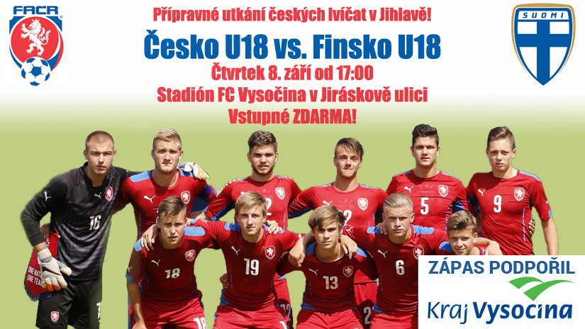 Jihlava bude hostit reprezentační duel U18: Česko vs. Finsko!